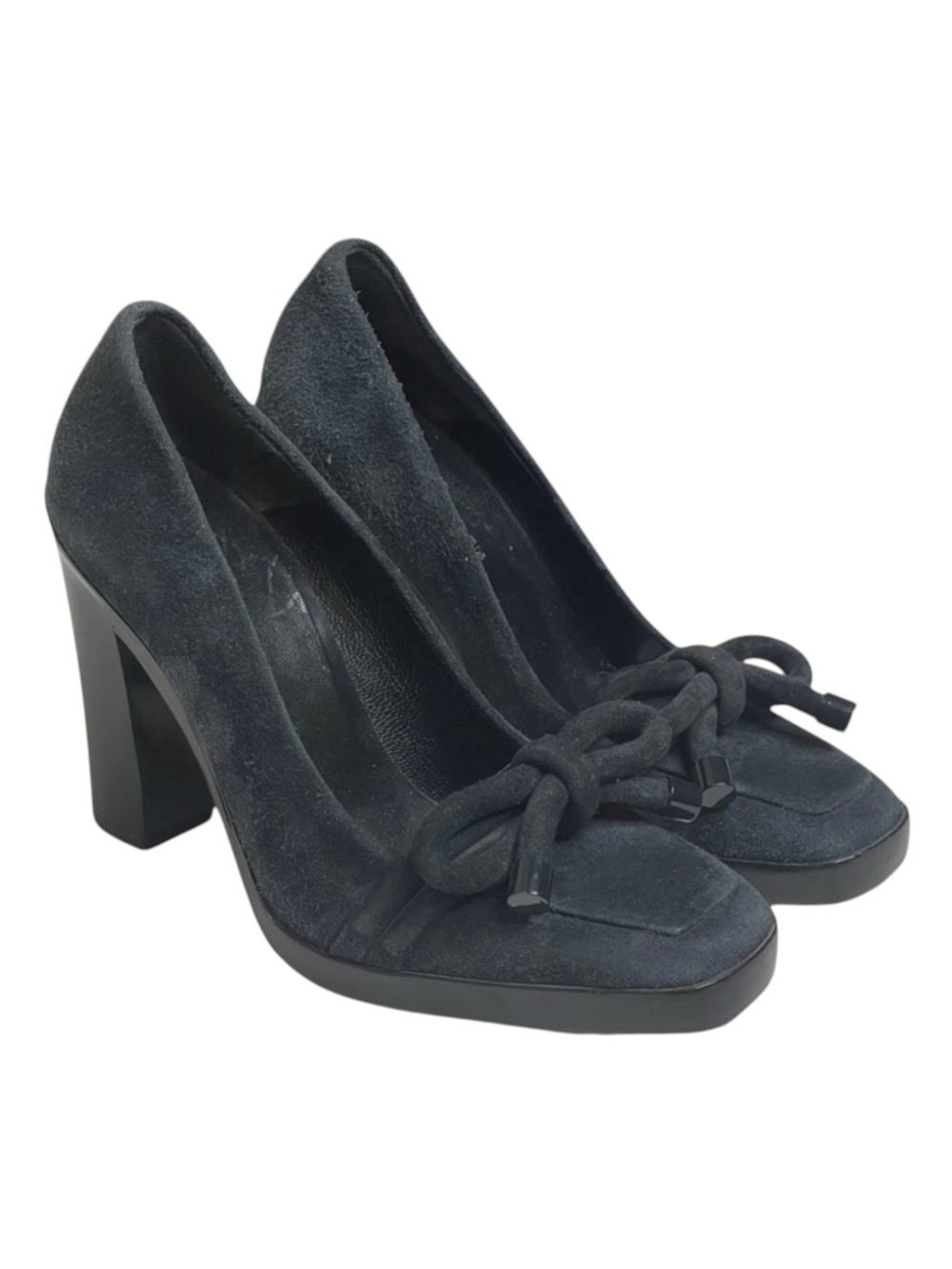 new Balenciaga ♚ Classic Suede Platform Heeled Loafer Pumps ♚ Navy Blue ♚ 35 5M - Picture 11 of 16